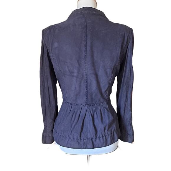 1990s Philosophy di Alberta Ferretti Suede Peplum Jacket – Made in Italy, US 8 - Picture 2 of 8